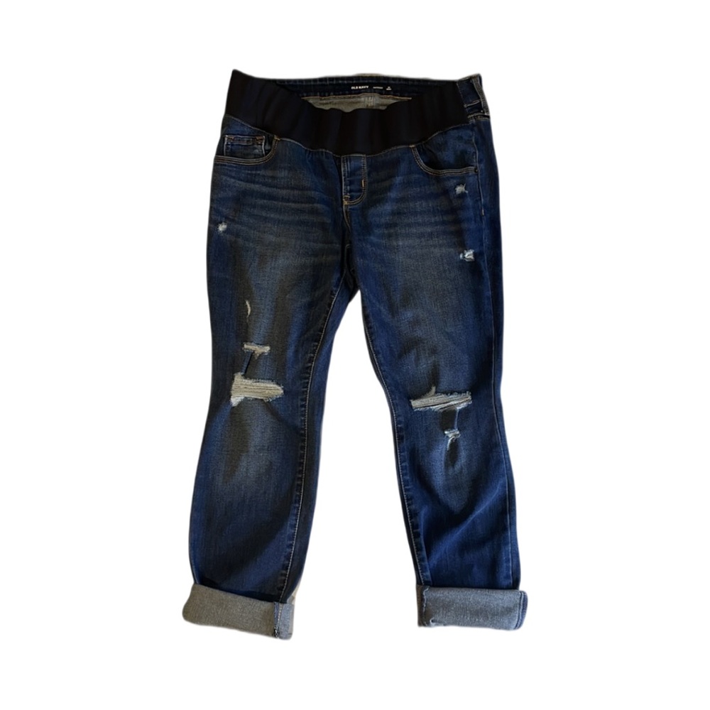 Women’s Old Navy Distressed Maternity Jeans Size 10 Short - Skinny